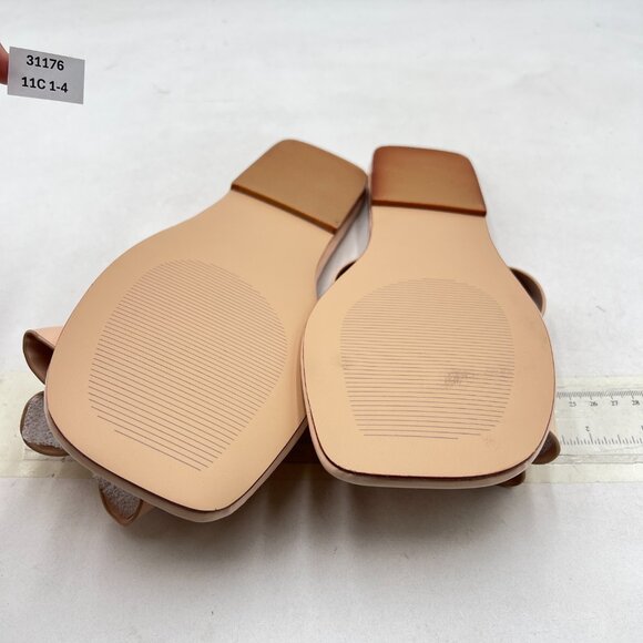 miss left Nude Versatile Open Toe Flip Flops Double Bowknots Slip on Sandal - Picture 7 of 8